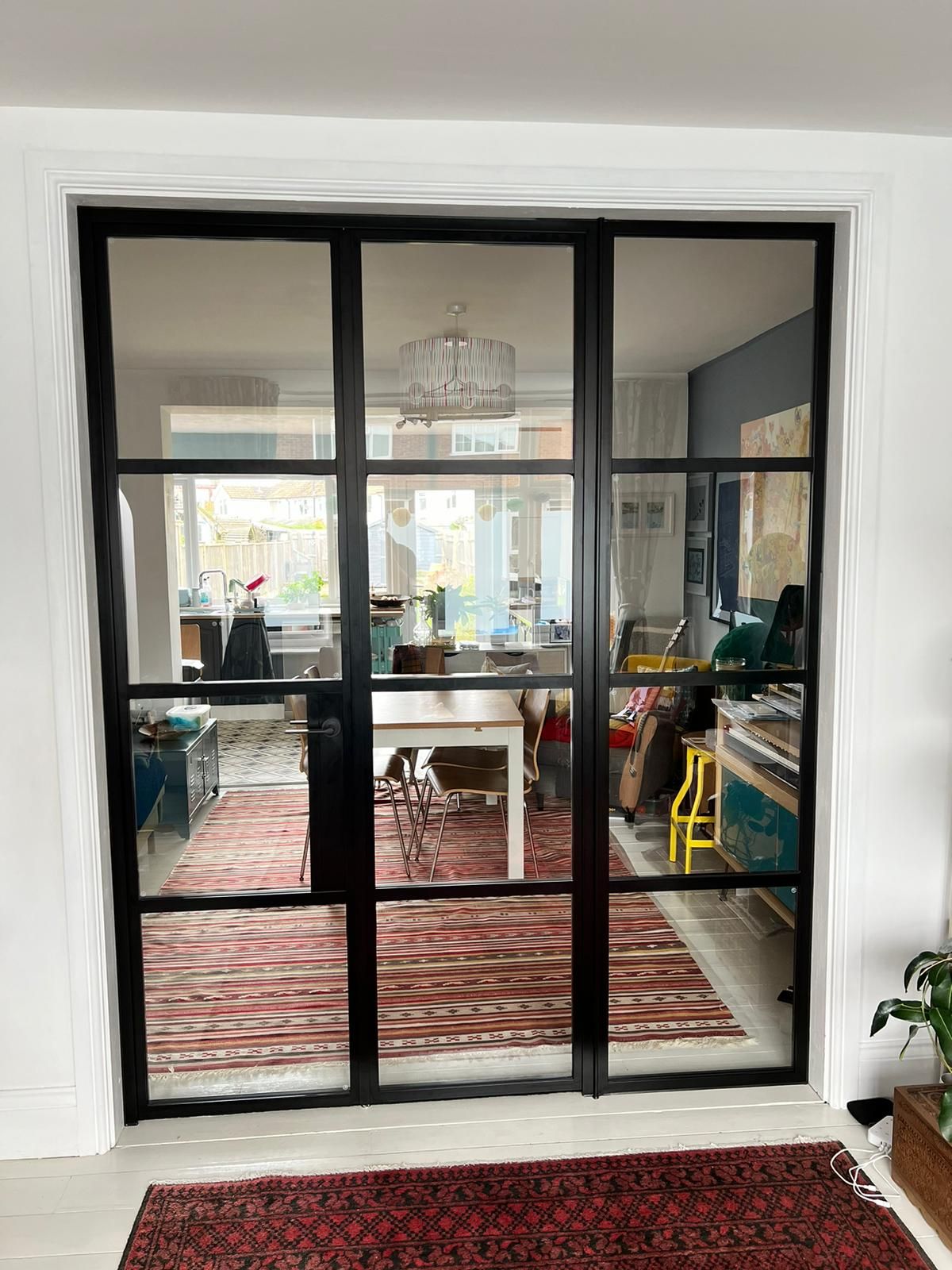 Slim aluminium internal door fitted by Radley, example 1